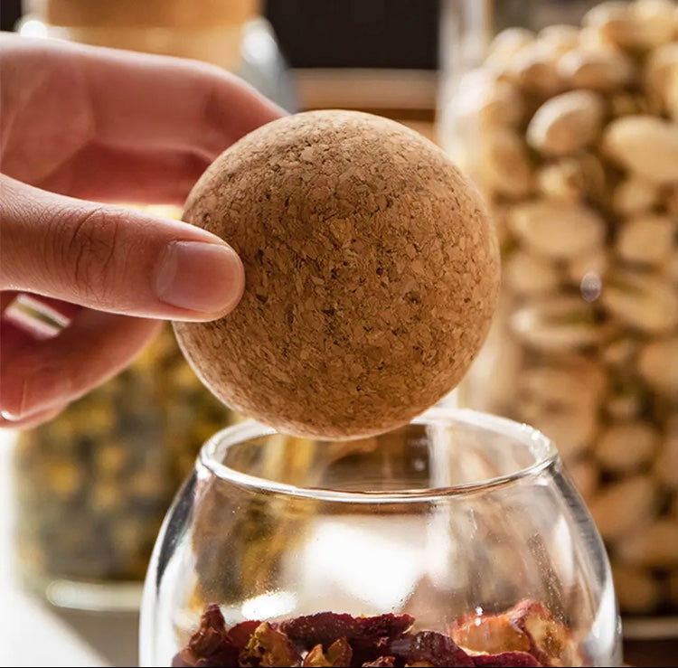 3Pcs Glass Food Storage Bottle, Round Cork Stopper Glass Pot, Coffee Beans Storage Bottle 3Pcs Glass Food Storage Bottle, Round Cork Stopper Glass Pot, Coffee Beans Storage Bottle